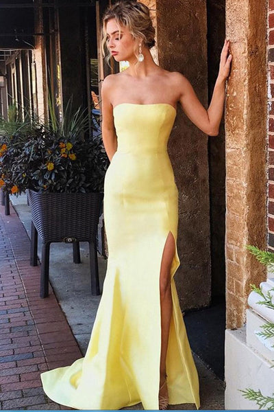 High Slit Long Gown , Yellow Prom Dress , Elegant Style for Women , Classy  Women Outfits , Maid of Honour , Women Fashion - Etsy Norway
